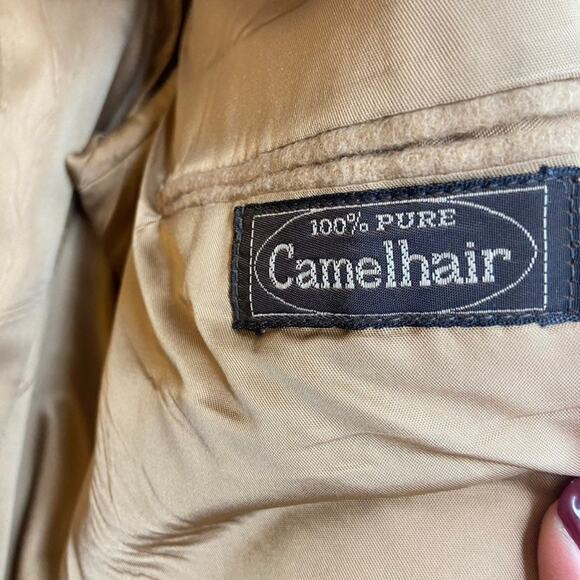 Vintage Men's Barrister Camel Hair Blazer Jacket (L/XL) - Picture 6 of 9